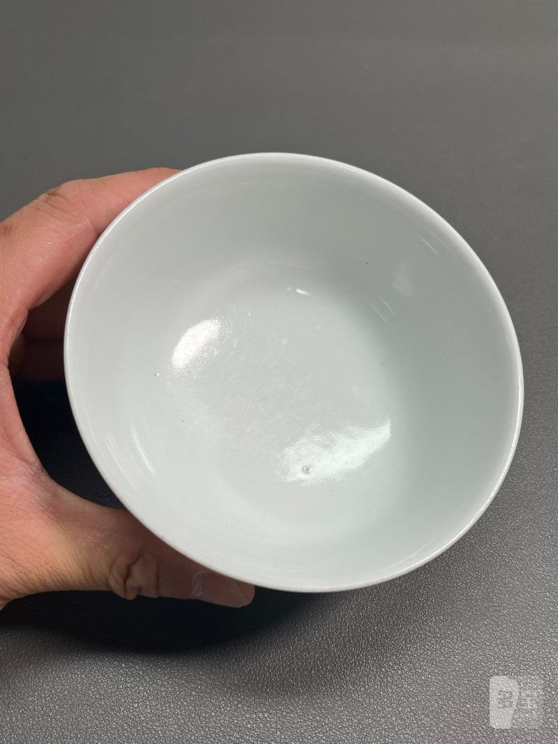 清雍正  墨彩加黄彩“瓜瓞绵绵”图诗文茶园 - 图12